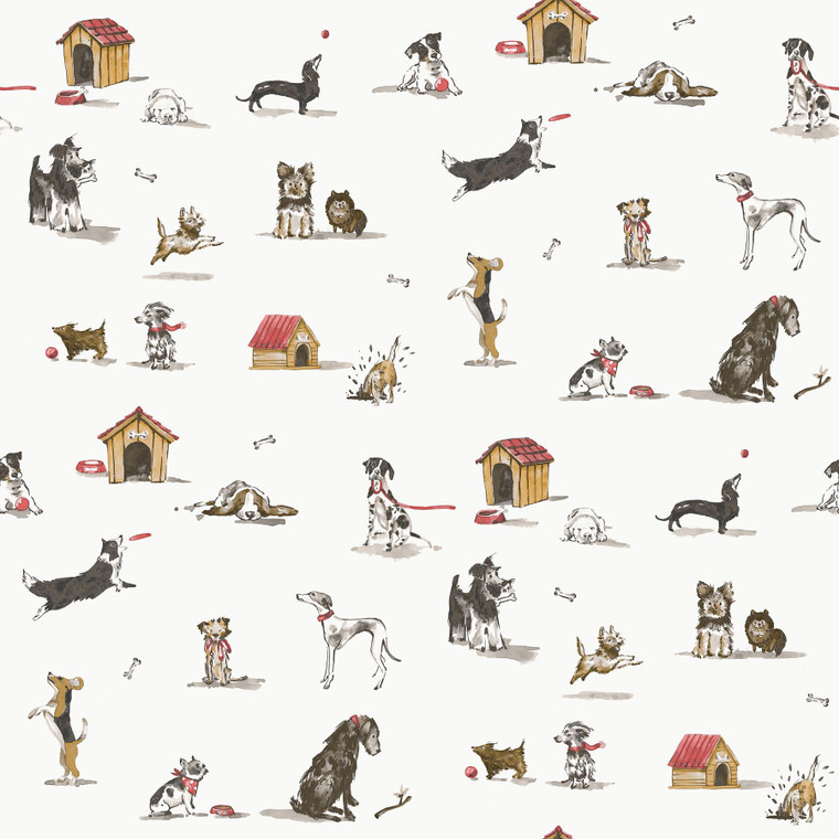 G78562 - Kids and Teens Doggies Beige Bronze Brown Red Galerie Wallpaper