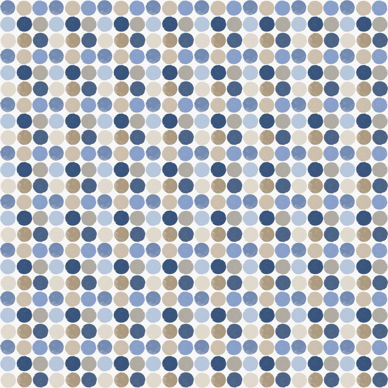 G78578 - Kids and Teens Penny Dots Blue Beige Galerie Wallpaper