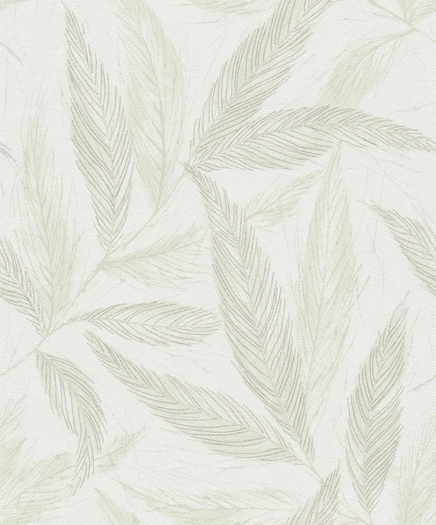 HY82146 - Hygge Home Fern Weave Motif Green Cream Galerie Wallpaper
