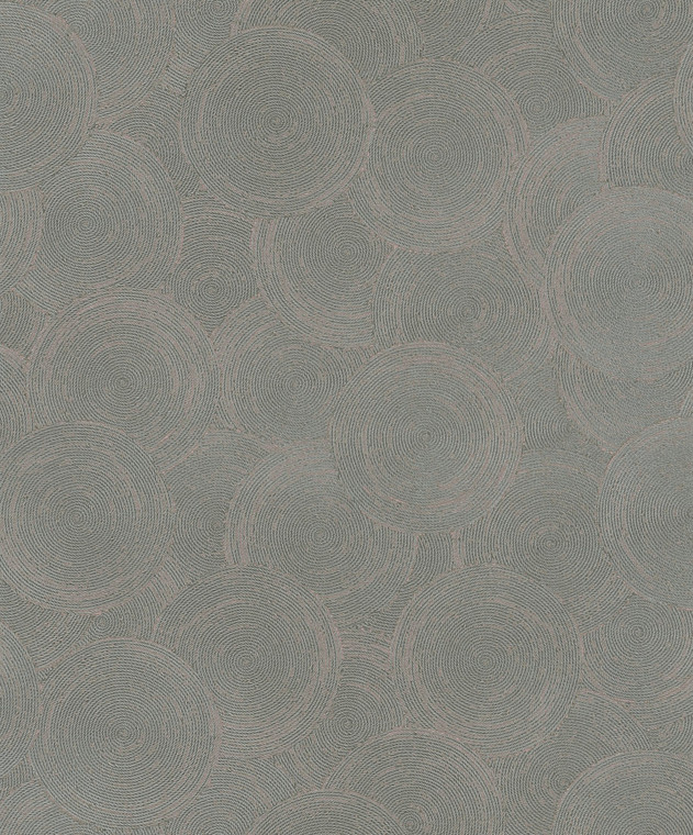 HY82130 - Hygge Home Stone Circles Motif Green Rose Gold Galerie Wallpaper
