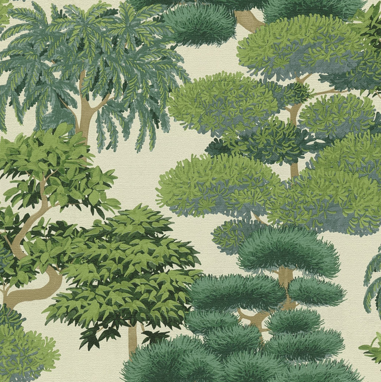 HV41077 - Havana 2 Motif Green Cream Galerie Wallpaper