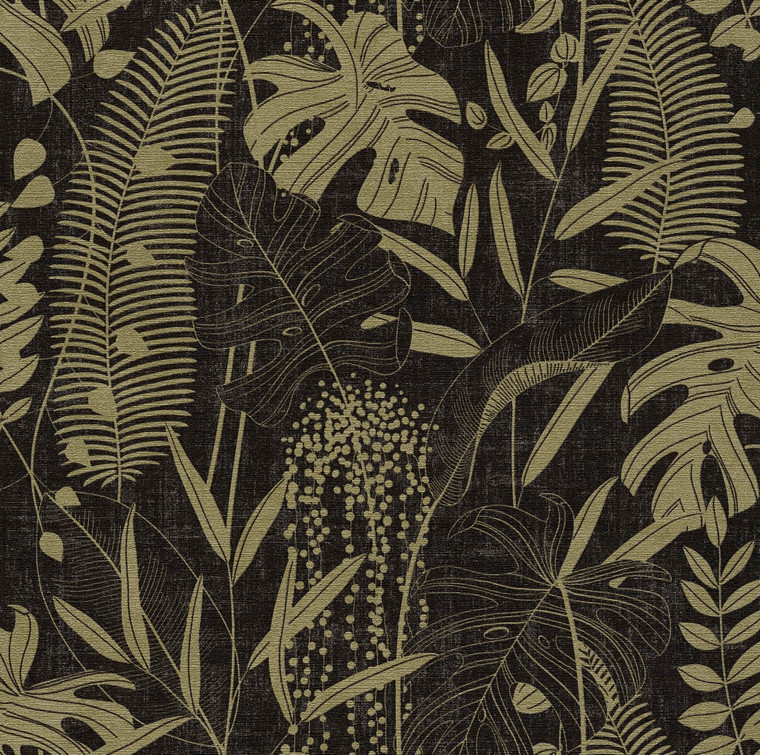 HV41092 - Havana 2 Motif Gold Black Galerie Wallpaper