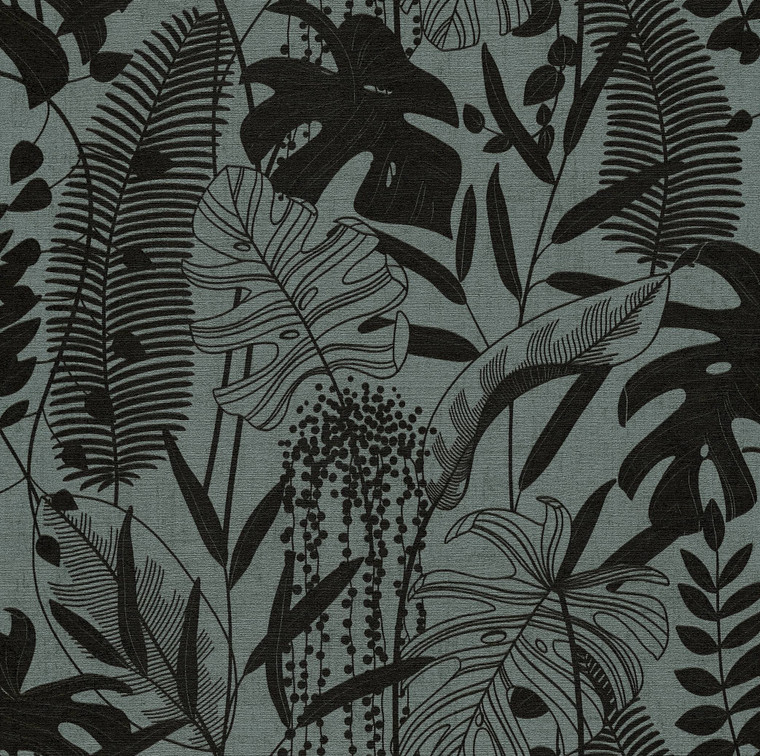 HV41093 - Havana 2 Motif Green Black Galerie Wallpaper