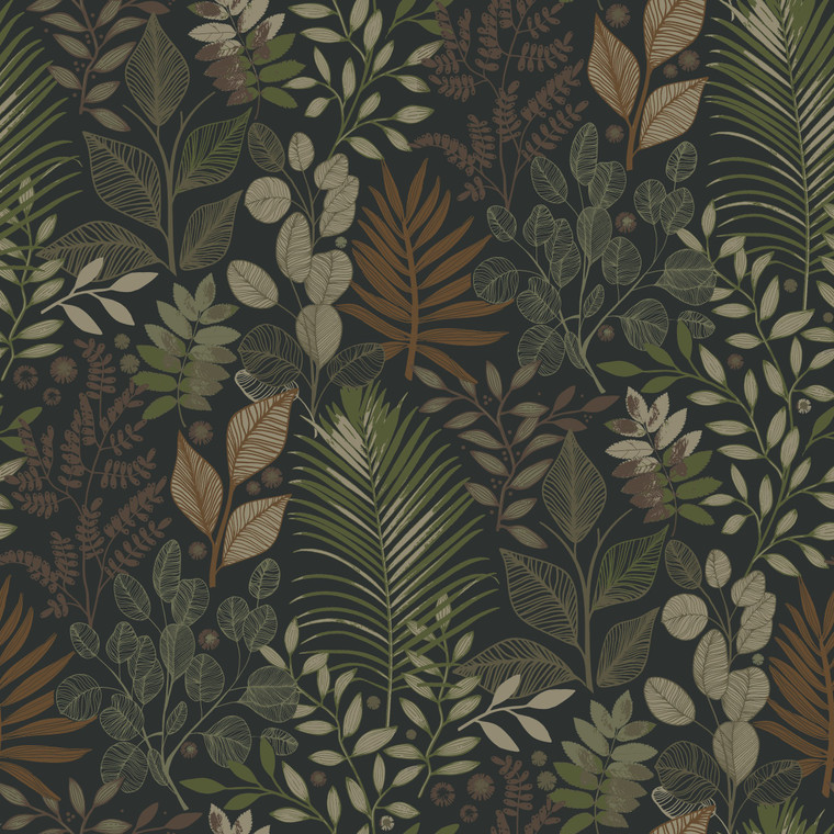 20104 - Ester Ängslycka Black Orange Green Galerie Wallpaper