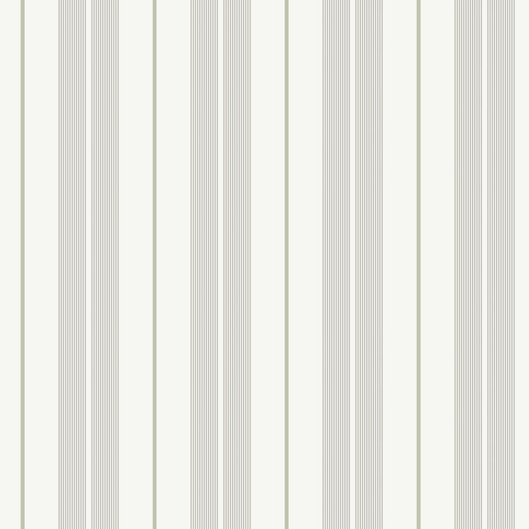9815-5 - Essential Stripes POLO STRIPE Green Silver Grey Galerie Wallpaper