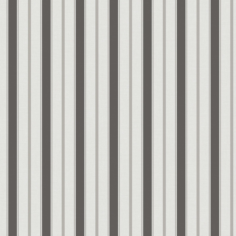 9816-4 - Essential Stripes ROYAL STRIPE Black Silver Grey Galerie Wallpaper