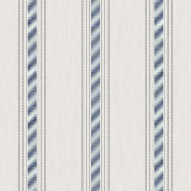 9810-1 - Essential Stripes LANE STRIPE Blue Silver Grey Galerie Wallpaper