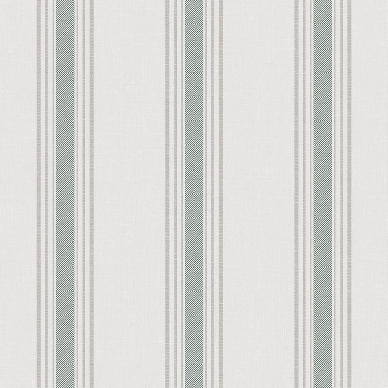 9810-4 - Essential Stripes LANE STRIPE Green Silver Grey Galerie Wallpaper