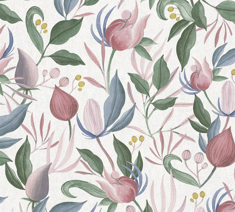 CL65232 - Cosmo Living Still Bloom- Poetry Pink Blue Green Galerie Wallpaper