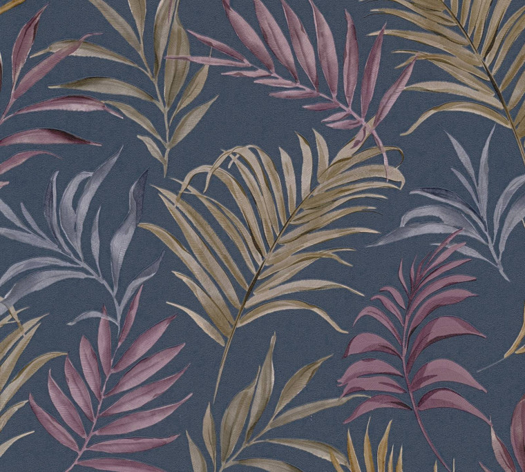 CL65282 - Cosmo Living Midnight Botanica -Mystery Blue Beige Purple Lilac Galerie Wallpaper