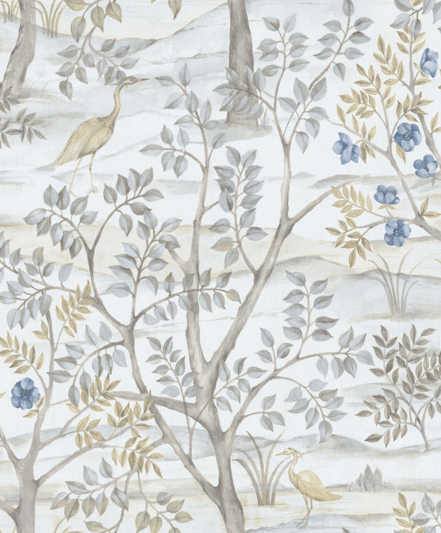 8316 - Blooming Garden Albero Garden Blue Beige Galerie Wallpaper
