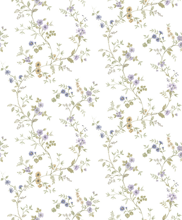 8357 - Blooming Garden Victoria Garden Green Blue Purple Lilac Galerie Wallpaper