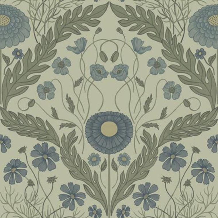 51001 - Blomstermala Floral Green Multicoloured Galerie Wallpaper