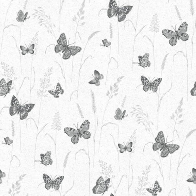 G12253 - Kitchen Recipes Butterflies Black Grey White Galerie Wallpaper