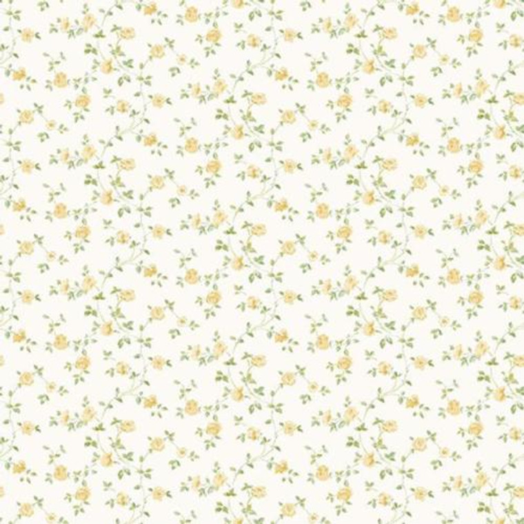 G67891 - Miniatures2 Floral Trail Yellow Green Galerie Wallpaper