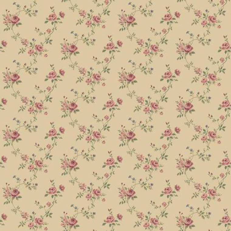 G67894 - Miniatures2 Floral Trail Green Red Galerie Wallpaper