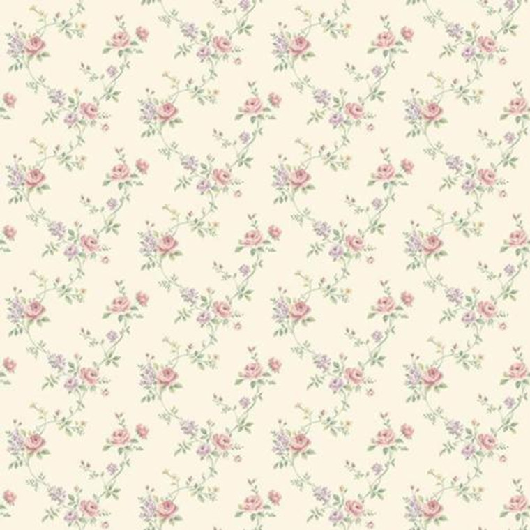 G67895 - Miniatures2 Floral Trail Pink Purple Green Galerie Wallpaper