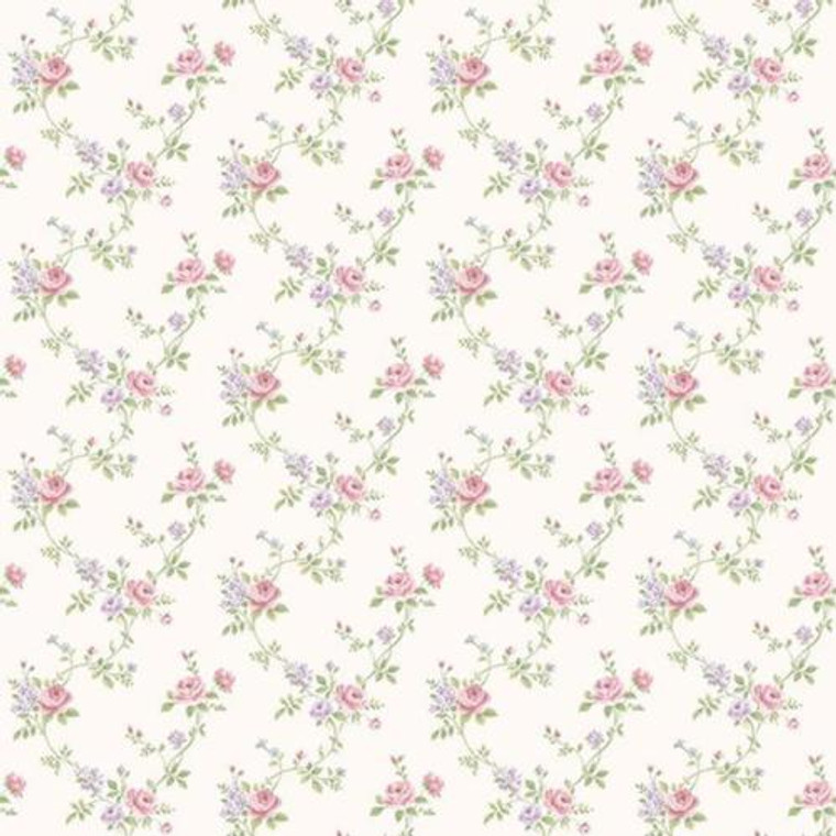 G67896 - Miniatures2 Floral Trail Pink Purple Green Galerie Wallpaper