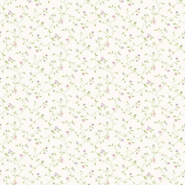 G67923 - Miniatures2 Floral Vines Lilac Pink Green Galerie Wallpaper