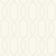 UK11703 - Peartree Geo Trellis Beads Pearl Wallpaper