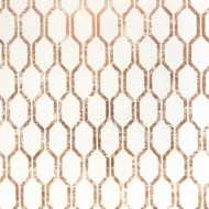 FD25049 - Tempus Geometric Hexagonal White Copper Fine Decor Wallpaper