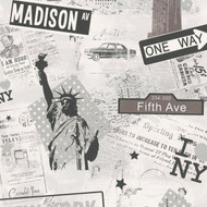 936251 - Boys & Girls New York NYC Signs Black White AS Creation Wallpaper