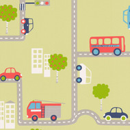 936322 - Boys & Girls Cars Lorries Green Multicoloured AS Creation Wallpaper