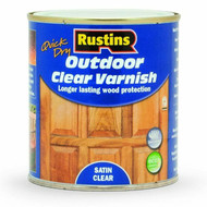 1Lt Rustins Quick Dry Outdoor Clear Varnish - Satin Clear