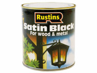 Rustins Quick Dry Water Based Satin Black - 250ml
