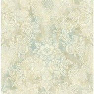NH22002 - Brockhall Floral damask Powder Blue SJ Dixons Wallpaper