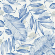 NH50702 - Stonyhurst Skeletal Leaf Blue SJ Dixons Wallpaper