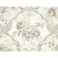 NH20101 - Brockhall Framed floral Silver SJ Dixons Wallpaper