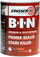 5ltr Zinsser B.I.N White Shellac Based Primer Sealer