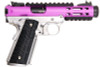 WE 1911 Galaxy Green Gas Airsoft Pistol - Purple Slide with Silver Frame