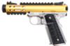 WE 1911 Galaxy Green Gas Airsoft Pistol - Gold Slide with Silver Frame
