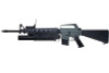 E&C M16A1 Airsoft AEG Rifle with M203 Grenade Launcher EC703 (QD 1.5 Gearbox, Blank Marking) - Black