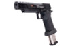 Army Armament JW3 TTI Alpha GBB Airsoft Pistol (CNC Slide) w/ Hand-Made Stippling Grip - Black