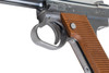 Marushin Nambu Type 14 Later Ver. GBB Airsoft Pistol - Silver with Wood Grip