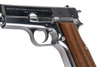 Marushin Browning Hi-Power Commercial Model Gun - Silver with Wood Grip
