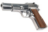 Marushin Browning Hi-Power Military Model Gun - Silver with Wood Grip