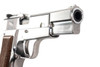 Marushin Browning Hi-Power Military Model Gun - Silver with Wood Grip