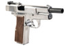 Marushin Browning Hi-Power Military Model Gun - Silver with Wood Grip