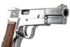 Marushin Browning Hi-Power Canadian Model Gun - Silver with Wood Grip
