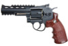 WinGun Airsoft Revolver CO2 701 (4 inch, Brown Grip, 6mm Version) - Black