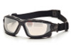 Pyramex I-Force Slim Safety Goggle Indoor/Outdoor Mirror Dual Anti-Fog Lens with Black Temples/Strap