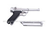 WE P08 Luger Green Gas Airsoft Pistol (4 inch, Silver)