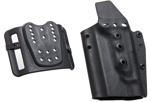 WoSport Kydex Glock 19 Holster (Lightweight) Compatible with G17/19X/45 with TLR-1 Flashlight - BK