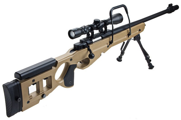 Snow Wolf SV-98 Airsoft Sniper Rifle with Bipod & Scope - Tan (SW025A) (Spring Power)