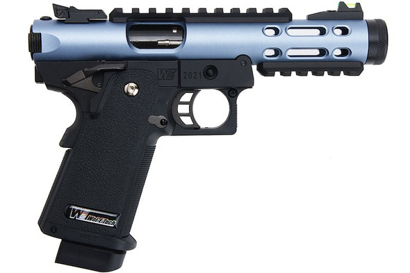 WE-Tech Hi Capa 5.1 Galaxy Type A Green Gas Airsoft Pistol - Blue Slide R Frame