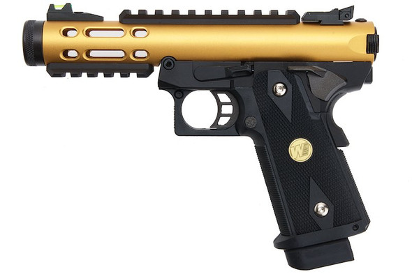 WE-Tech Hi Capa 5.1 Galaxy Type A Green Gas Airsoft Pistol - Gold Slide K Frame
